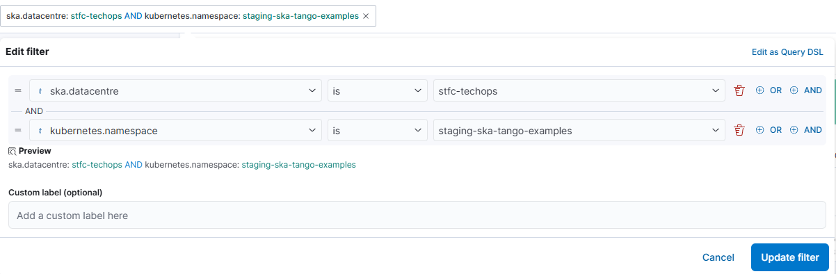 Kibana filter