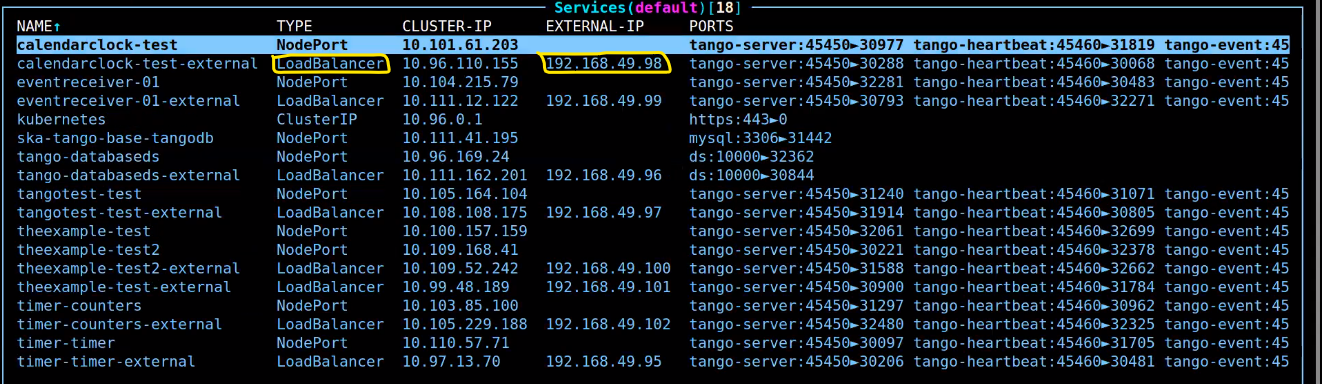 Tango Devices Services as LoadBalancers